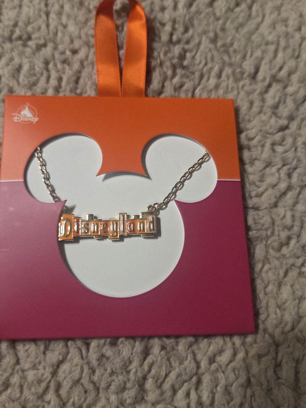 Disney Gold Disneyland Logo Necklace